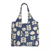 Borse per la spesa Stampa di moda Puzzle Flower Multi Classic Borsa tote Orla Kiely Borsa a tracolla per shopper in tela riciclata