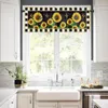 Curtain Sunflower Butterfly Plaid Short Curtains Kitchen Cafe Wine Cabinet Door Window Small Wardrobe Home Decor Drapes