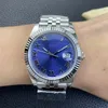 Дизайнерские мужские часы 41 мм/36 мм Женские часы с бриллиантами Синий циферблат Римский цифровой автоматический механизм Водонепроницаемые сапфировые часы Montre de Luxe Подарочные часы для пары