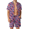 Trainingspakken voor heren Britse vlag Herensets Abstracte vlaggen Casual shirtset Hawaï Strandshorts Zomerontwerp Pak 2-delige kleding 2XL 3XL