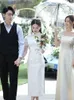Roupas étnicas Yourqipao Branco Cheongsam Vestidos 2023 Retro Chinês Casamento Noivado Vestido de Noite Verão Lace Prom Party Vestidos para Mulheres