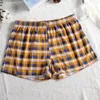 Underpants Sexy Men Cotton Boxer Large Size Seamless Briefs Loose Pouch Underwear Plaid Swimwear Soft Shorts Casual Homewear