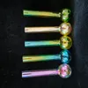 4 inches Colourful Thick Pyrex Glass Oil Burner Pipe Smoking Pipes Tobcco Dry Herb Smoking Accessories Glass Tube