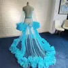 Ruffled Dresses Photography Gown Long Tail Dresses Photography Tulle Maternity Red Photo Shoot 3d Maternity Dress