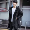 Trench da uomo Cappotto lungo Cappotto da uomo Moda Ded Giacca a vento Cappotto nero Giacche casual di grandi dimensioni