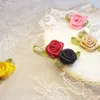 20pcs Mini Rose Flowers HEADS Patch Make Satynowe aplikacje ręcznie robione DIY Crafts do ubrania Akcesoria dekoracji ślubnej