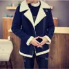 Fashion-varumärkesdesigner Fall-Shearling Winter Coat Faux Päls Suede Jacket Sid Zip Lamb Wool Mens Sheepskin Coat203y