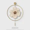 Wall Clocks Living Room Background Clock Household Hallway Watches Luxury Hanging Painting Flower Ornament Home Decoration 50/60cm