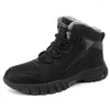 Boots Men's Outdoor Snow With Warm And Cotton Climbing Waterproof Upper Anti Slip Wear-resistant Sole Winter