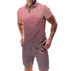 Męskie dresy z nadrukiem 3D Pink Summer Summer 2023 Polo Shirt Short Shorts Strasze Casual Suit Odzież Wysokiej jakości top Wysokiej jakości