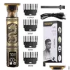 Hårtrimmer Clipper Electric Razor Men Steel Head Shaver Gold With USB Styling Tools Drop Delivery Products Care OTL0X