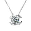 Pendentif en diamant à haute teneur en carbone avec collier double C pour chaîne de clavicule pour femme, cadeau coréen simple et à la mode pour la saint-valentin