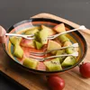 Dinnerware Sets 20 Pcs Stainless Steel Fruit Fork Plastic Picks Reusable Silver Forks Snack Party