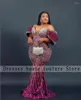 Party Dresses Aso Ebi Sequin Burgundy Mermaid Prom Plus Size OFF The Shoulder Evening Gowns Nigeria Formal Dress