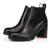 Hiver Luxe Capahutta Femmes Bottines Bottines En Cuir De Veau Noir Rouge Botte De Designer Bout Pointu Talon Aiguille Dame Chunky Sole Bottines De Moto Fête De Mariage BOÎTE