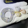 Hip Hop Moissanite Forma Pequena Sier Iced Out Joias Colar Coração Pingentes