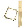 Decorative Flowers 2M Luxury Shiny Gold-Plated Line Screen Wrought Iron Stand Wedding Arch Props Geometric Shelf Party Stage Backdrop Frame