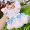 Ropa para perros Suéter blanco Falda Ropa para mascotas Vestido de princesa Ropa para perros Gato Pequeño Lindo Otoño Invierno Moda Niño Yorkshire