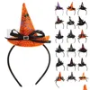 Party Decoration Halloween Headband Pumpkin Spider Web Hair Hoop Witch Cosplay Headdress Props Kids Girl Accessories Drop Delivery H Dhdwp