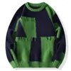 Мужские свитера 2023, модный весенний свитер, свободный толстый уличный мужской зимний вязаный пуловер с круглым вырезом