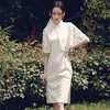 Etnische kleding zomerjurk witte Qipao Cheongsam elegant jong meisje kant verbeterde high-end retro traditionele Chinese vrouwen