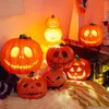 Andra evenemangsfest levererar bärbara pumpa lampa halloween lysande liten nattljus halloween jack-o-lykta pumpa lykta ornament hem dekorationer 230905