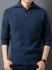 Men's Sweaters Pullover Mens Jumpers Knit Cashmere Sweater Men Winter Stylish Clothing Solid Color Slim Fit Mock Turn-down Collar Shirt