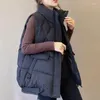 Gilets pour femmes 2023 Automne Hiver Gilet coréen Slim Down Coton Femmes Gilet sans manches Veste Femme Parkas Manteau Tops d'extérieur