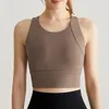 Yoga Outfit Women Vest Fixed Chest Pad Quick Dry Breathable I-shaped Beauty Back Design Sport Bra Rope Skipping Shockproof Crop Top