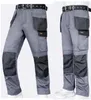 Men s Pants Multi Pocket Cargo Outdoor Work Wear Resistant Worker s Trousers With Leg Bag 230906