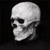 Masques de fête Masque de crâne complet Carnaval Adultes Réaliste Anonyme Halloween Bouche mobile Mâchoire Anime Horreur Casque Squelette Masques 230906