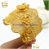 Bangle Dubai Flowers Shape For Women 24K Gold Bracelets Biżuteria Etiopska arabska afrykańska modna bransoletki projektant biżuter