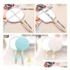 Mirrors Cute Pink Makeup Vanity Mirror Vintage With Handle Women Round Hand Hold Cosmetic High Definition Portable Bh2583 Drop Deliv Dhvlz