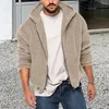 Giacche da uomo Cappotto autunno inverno da uomo Giacca in pile double face spessa con cappuccio Zip ampia Manica lunga morbida Resistente al freddo