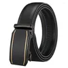 Belts LannyQveen Men's Automatic Buckle Genuine Leather For Man Brand Customized Selling