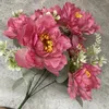 Декоративные цветы, искусственные розы, розовые шелковые пионы, букет, поддельные для домашнего свадебного украшения