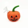 New 3.54 Inch pumpkin silicone smoking pipe hookah with glass bowl halloween accessories water smoke Hand pipes easy to take wax dab rigs bongs