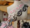 프린지 칼라 파티 웨딩 드레스 아플리케 리본 재봉 용품 아프리카를위한 3.5cm 너비의 넓은 색 자수 메쉬 꽃 레이스 트림