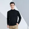 Herrtröjor mjuka kashmir bomull blandar halvturtleneck män tröja 2023 Autumn Winter bekväm varm stickad pullover jumper pull homme