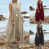 Plus size Dresses Size Cotton Linen Tank Long Dress for Women 2023 Summer Autumn Oversized Casual Loose Pullover Skirt Female Shirt 230905