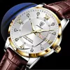 腕時計ポーダガルメンズウォッチトップブランドラグジュアリーファッション高品質のレザークォーツウォッチ防水輝かしい週の日付マン腕時計230905