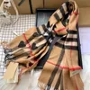 New Designer Scarf Women's Men's Stripe Love Lovers Scarves Shape Fashion Brand 100% Cashmere Winter Christmas Gift with Original Box