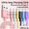 Type C Nylon Gevlochten Micro Usb S Opladen Sync Data Duurzaam Snel opladen Oplader Snoer Voor Android V8 Smartphone Drop Delivery Dhgjr