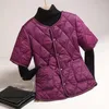 Gilet da donna Autunno Inverno Parka Gilet Giacca da donna 2023 Gilet maniche corte Sottile piumino di cotone caldo cappotto femminile Casual soprabito da donna