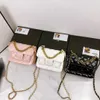 Nova Lingge Chain Ombro Versão Clássica Moda Versátil Bolsa Carteiro Conjunto Completo Envelope Plástico 3647