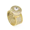 Anello hip hop hip hop gioielli in oro argento ghiacciato con anelli di diamante gemma in cristallo per uomini