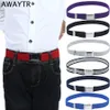 Awaytr Fashion Canvas Belt For Boys Kids Alloy Buckle Belt for Men Adjustable Elastic Children's Belts 11 Colors 77*2.5cm