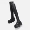 Boots BONJOMARISA Over The Knee High For Women Tight Platform Goth Round Toe Side Zipper Winter Fall Shoes 2023 230905