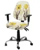 Capas de cadeira vintage flores borboletas amarelas tulipas elásticas capa de poltrona removível escritório slipcover split assento