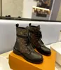 Latest Autumn/Winter Women's Boots Lace up Low Heel Round Head Printed Panel Martin Motorcycle Show Size 35-43+box